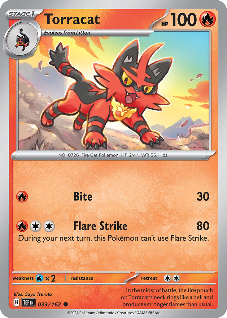 Torracat 033/162 Uncommon Temporal Forces Pokémon card