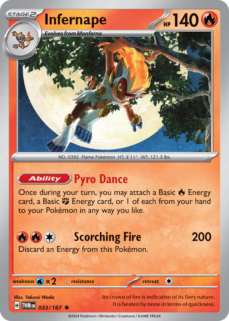Infernape 033/167 Rare Twilight Masquerade Pokémon card