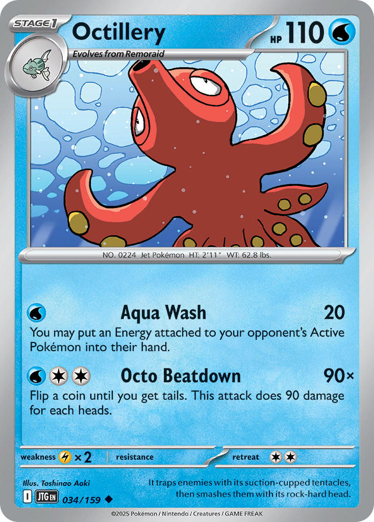 Octillery 034/159 Common Journey Together Pokémon card
