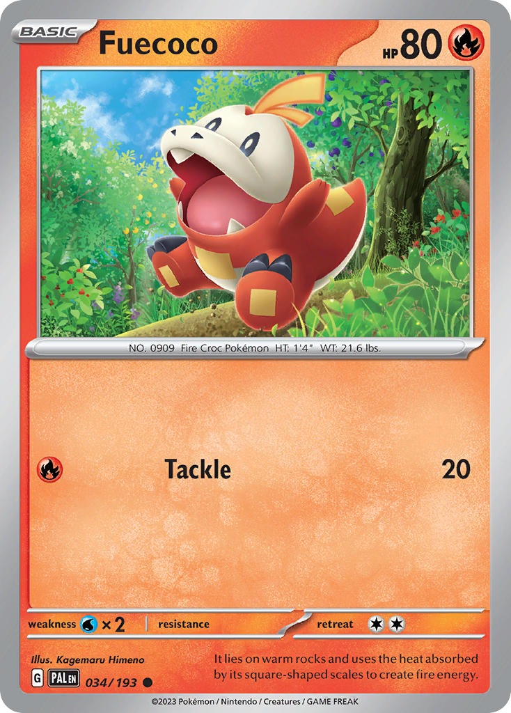 Fuecoco 034/193 Common Paldea Evolved Pokémon card