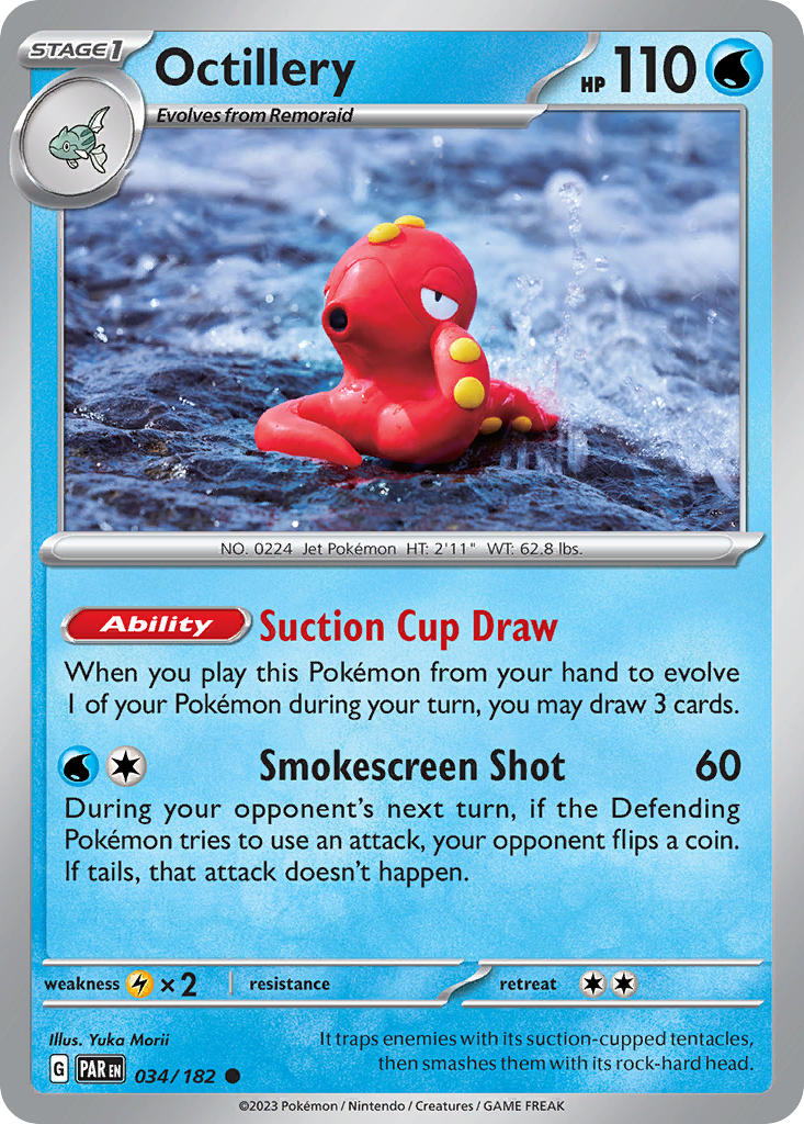 Octillery 034/182 Common Paradox Rift Pokémon card