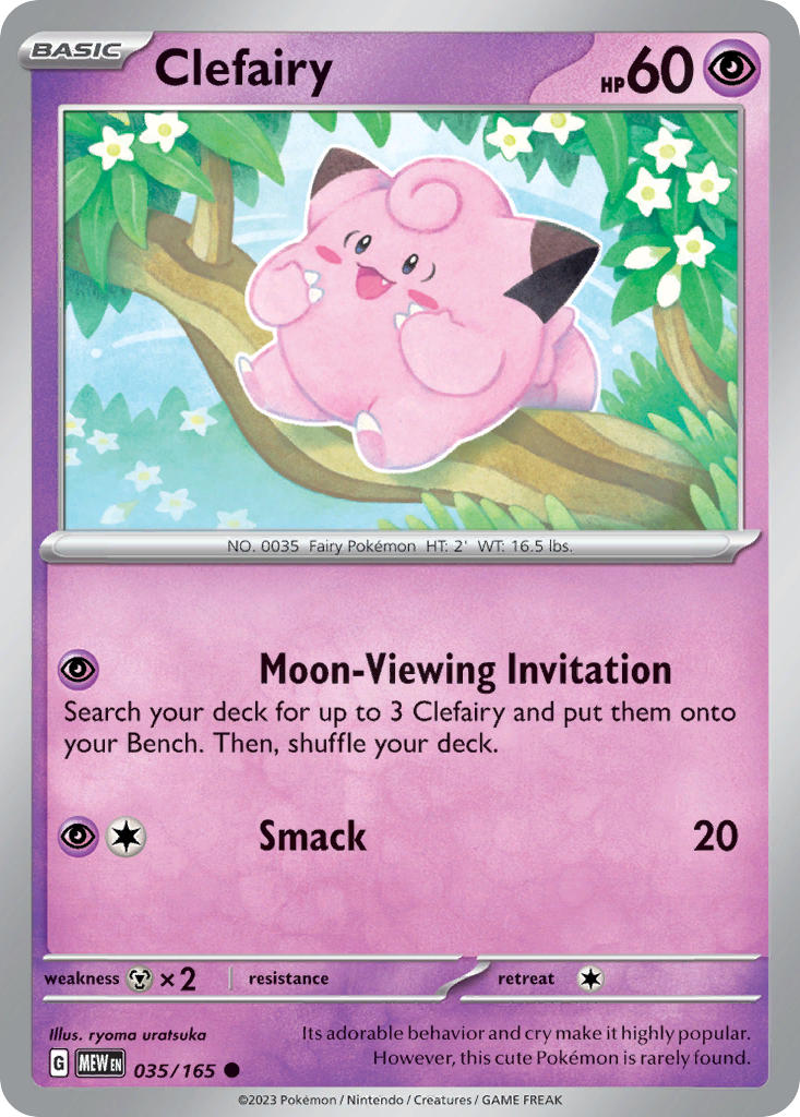 Clefairy 035/165 Common 151 Pokémon card