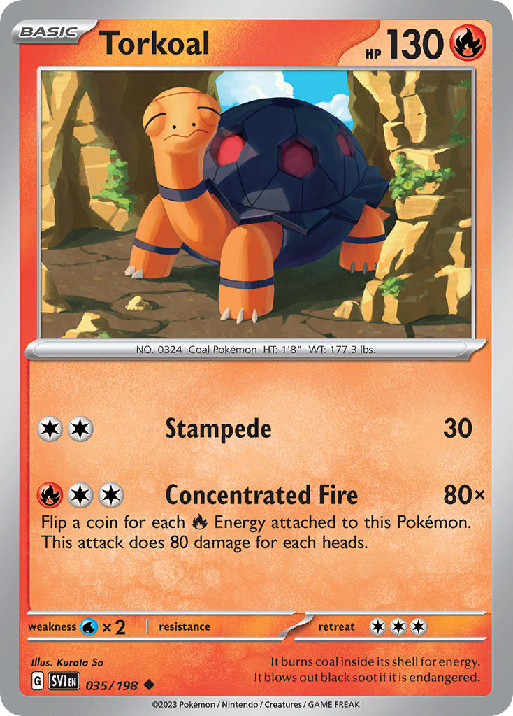 Torkoal 035/198 Uncommon Scarlet & Violet Pokémon card