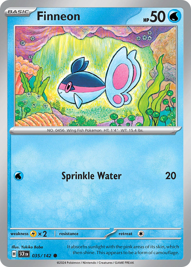 Finneon 035/142 Common Stellar Crown Pokémon card
