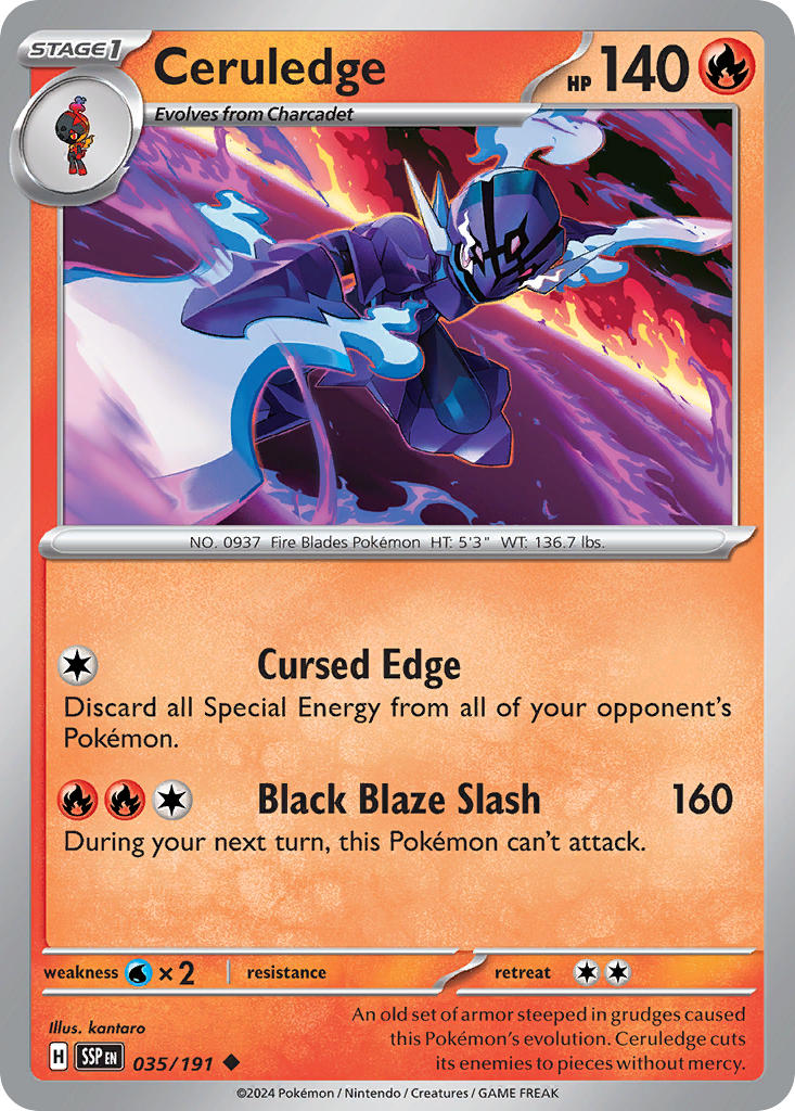 Ceruledge 035/191 Rare Surging Sparks Pokémon card