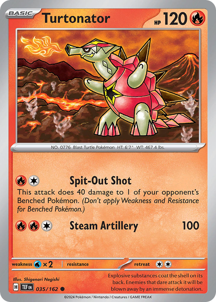 Turtonator 035/162 Uncommon Temporal Forces Pokémon card
