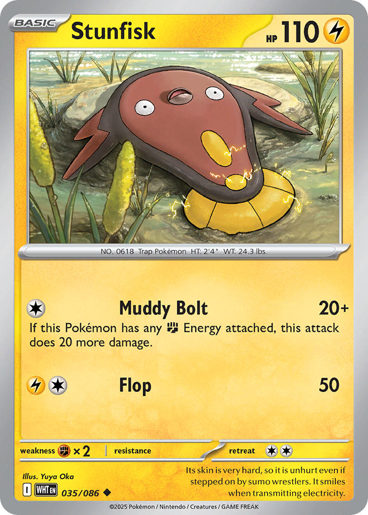 Stunfisk 035/086 Uncommon White Flare Pokémon card