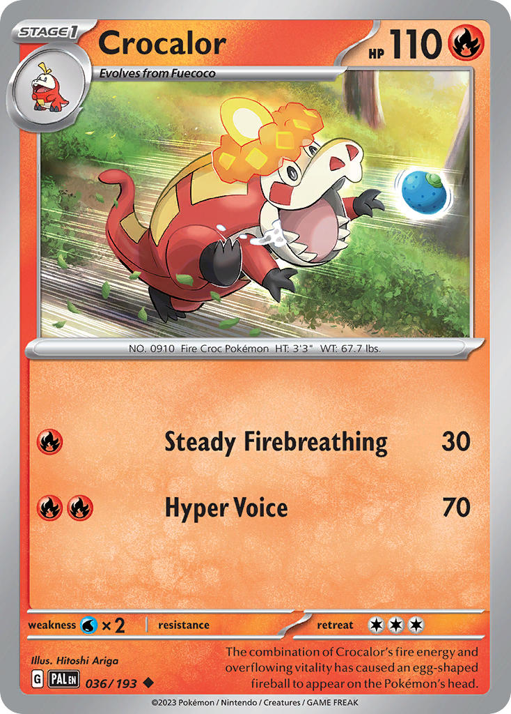 Crocalor 036/193 Uncommon Paldea Evolved Pokémon card