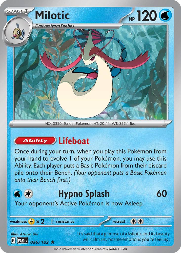 Milotic 036/182 Rare Paradox Rift Pokémon card