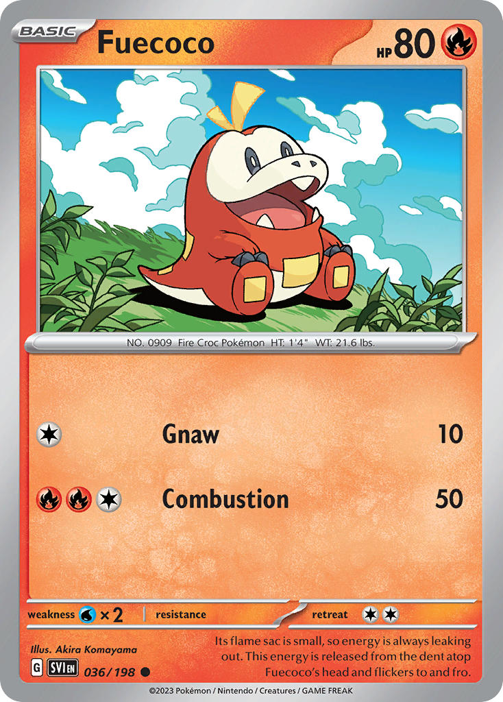 Fuecoco 036/198 Common Scarlet & Violet Pokémon card