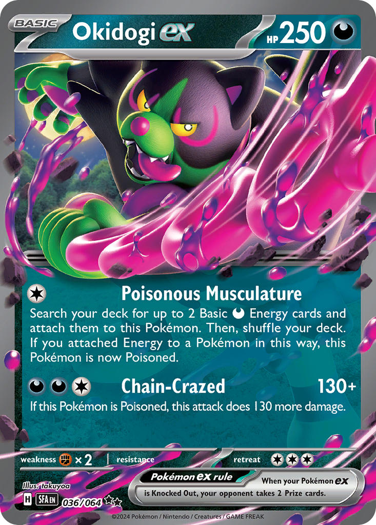Okidogi EX 036/064 Double Rare Shrouded Fable Pokémon card