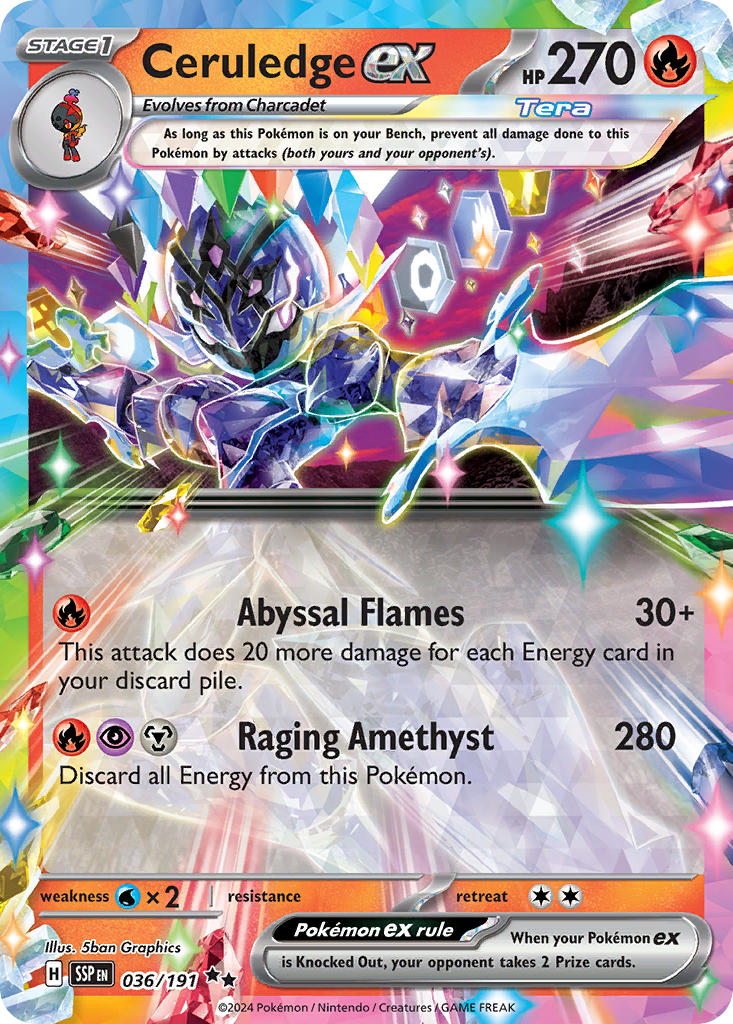 Ceruledge EX 036/191 Double Rare Surging Sparks Pokémon card