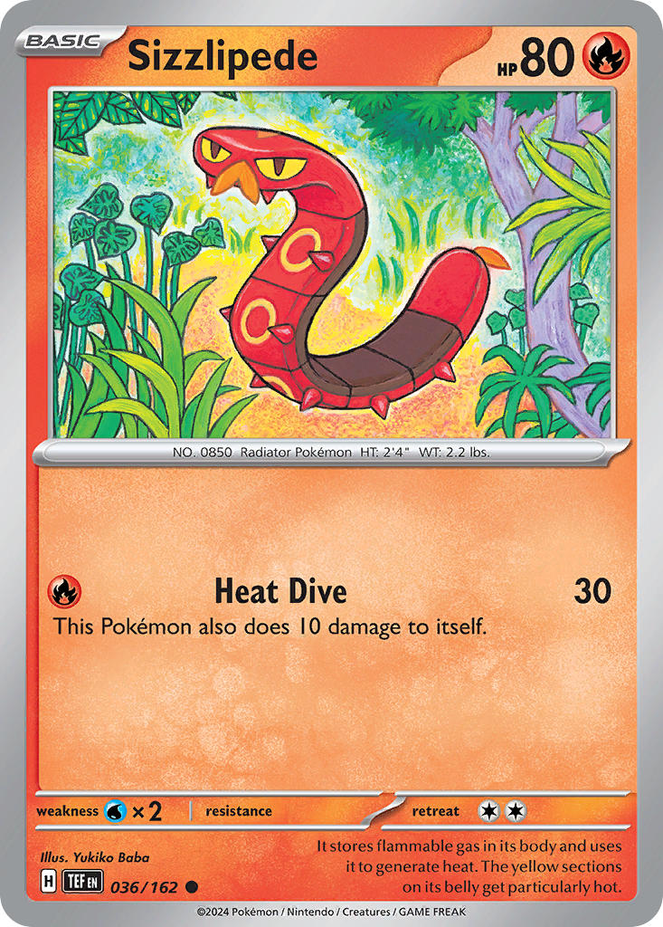 Sizzlipede 036/162 Common Temporal Forces Pokémon card