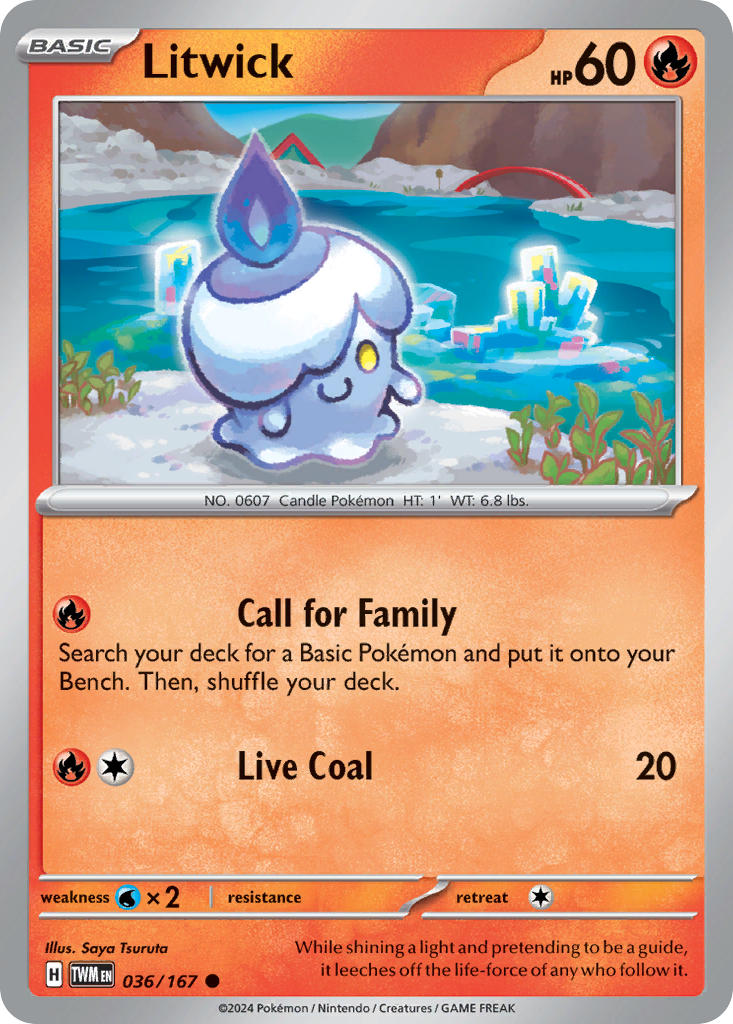 Litwick 036/167 Common Twilight Masquerade Pokémon card