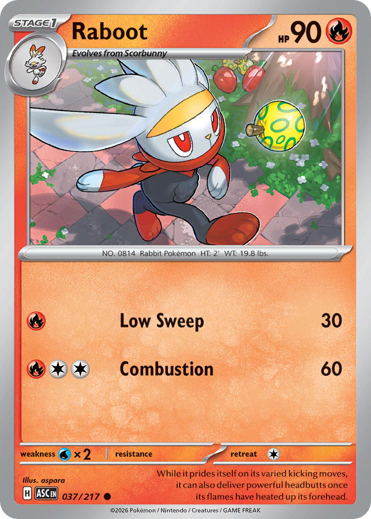 Raboot 037/217 Uncommon Ascended Heroes Pokémon card