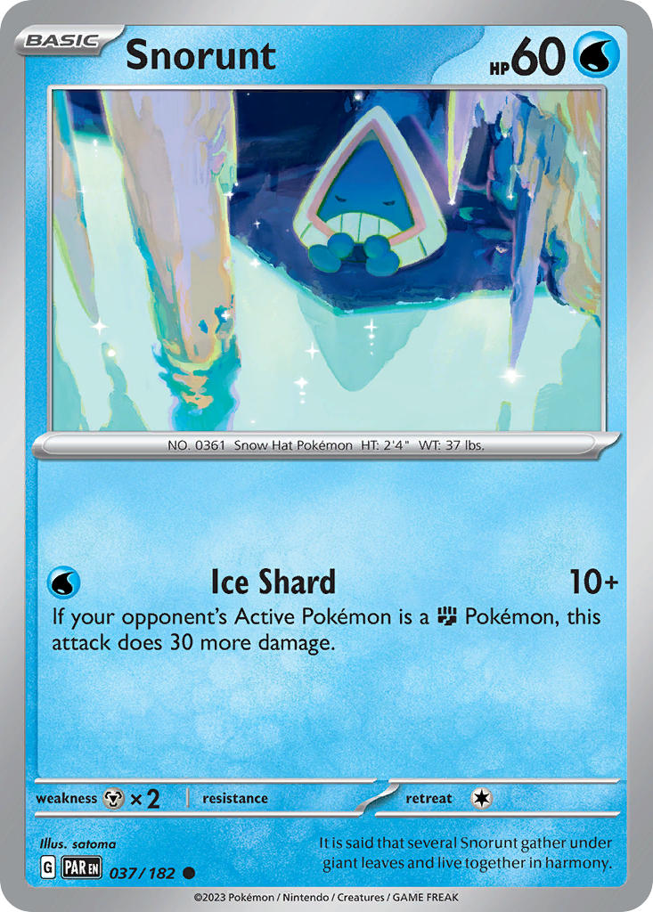 Snorunt 037/182 Common Paradox Rift Pokémon card