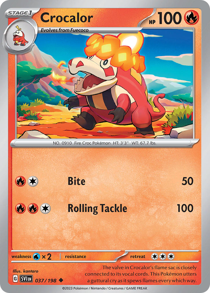 Crocalor 037/198 Uncommon Scarlet & Violet Pokémon card