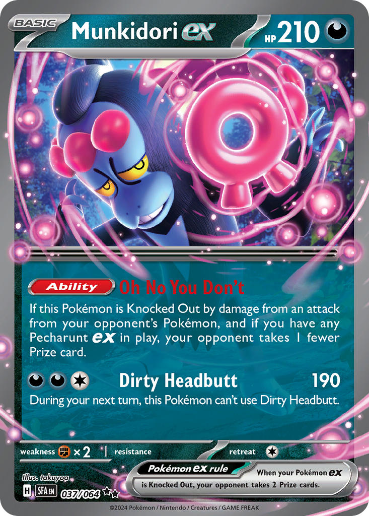 Munkidori EX 037/064 Double Rare Shrouded Fable Pokémon card