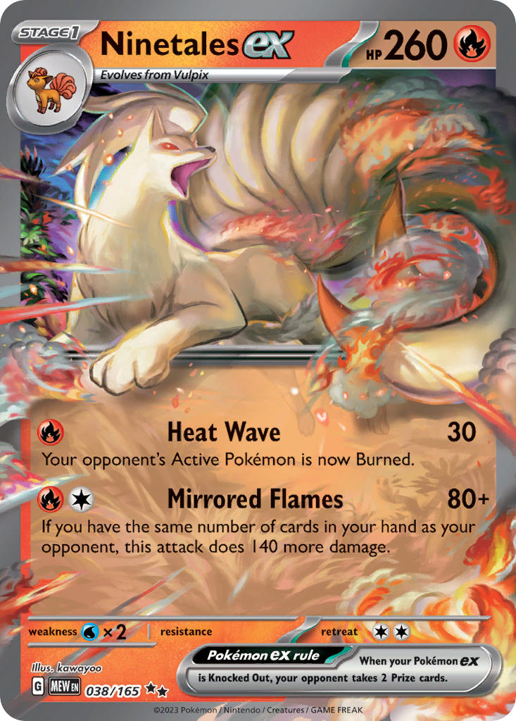 Ninetales EX 038/165 Double Rare 151 Pokémon card