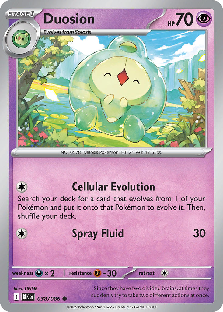Duosion 038/086 Uncommon Black Bolt Pokémon card