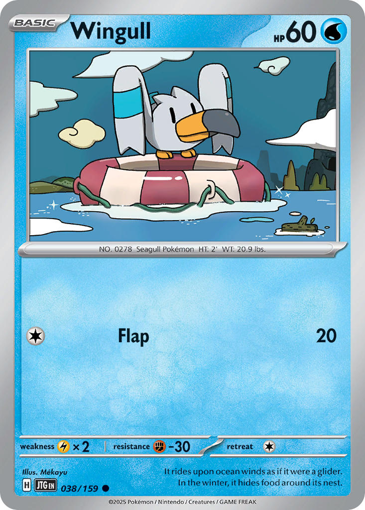 Wingull 038/159 Common Journey Together Pokémon card