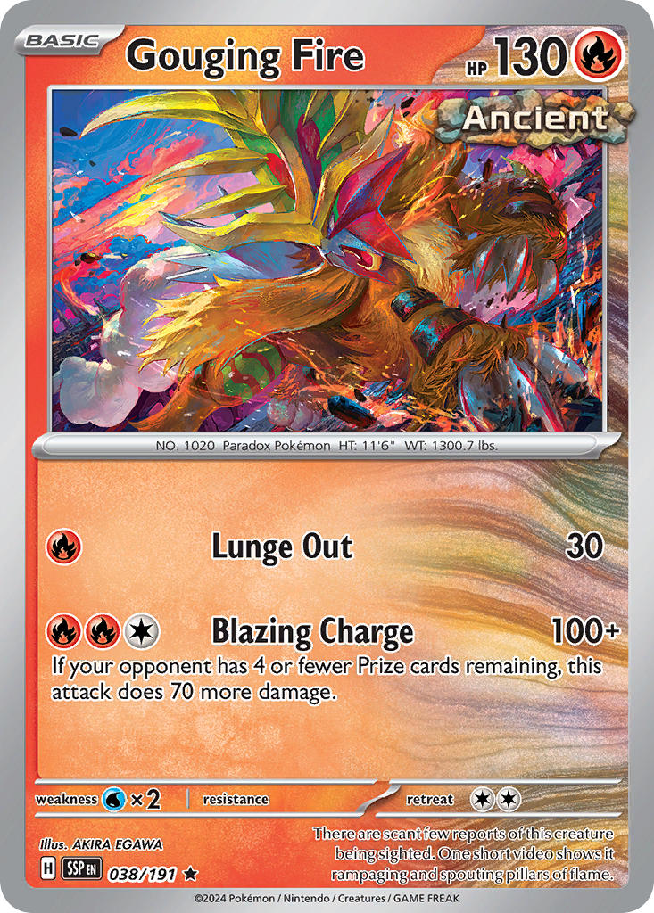 Gouging Fire 038/191 Rare Surging Sparks Pokémon card