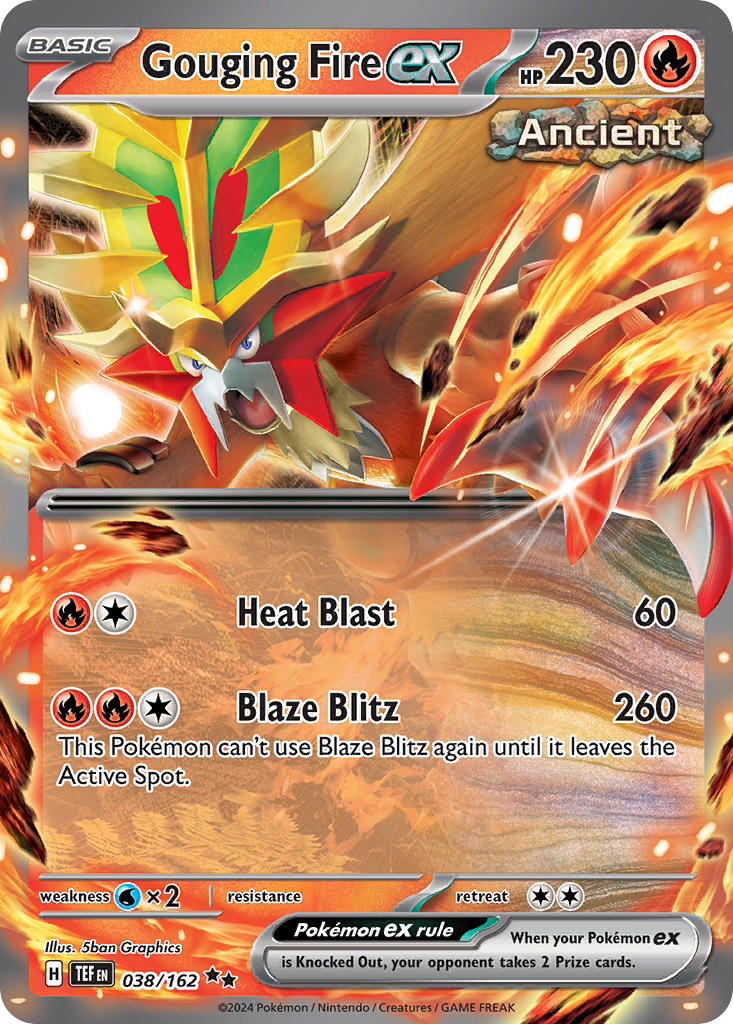 Gouging Fire EX 038/162 Double Rare Temporal Forces Pokémon card