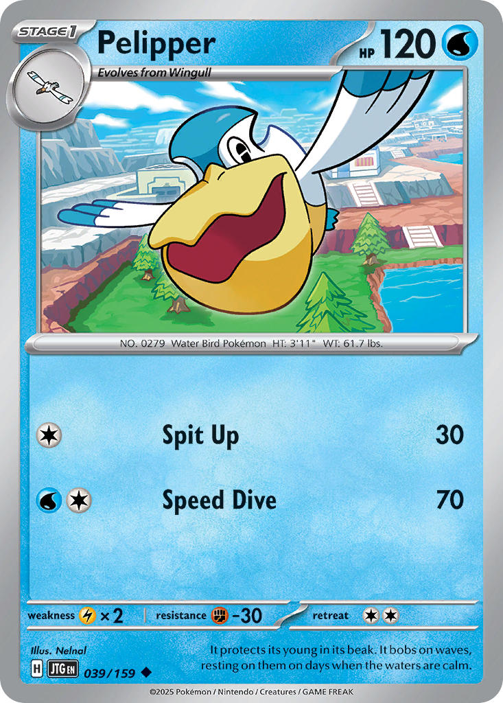 Pelipper 039/159 Common Journey Together Pokémon card