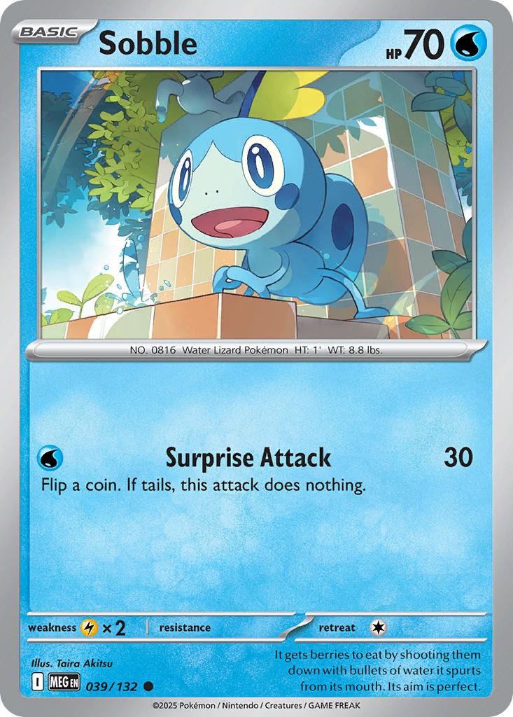 Sobble 039/132 Common Mega Evolution Pokémon card