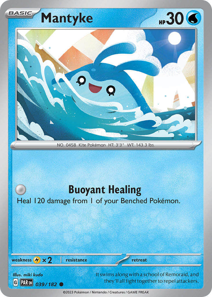 Mantyke 039/182 Common Paradox Rift Pokémon card