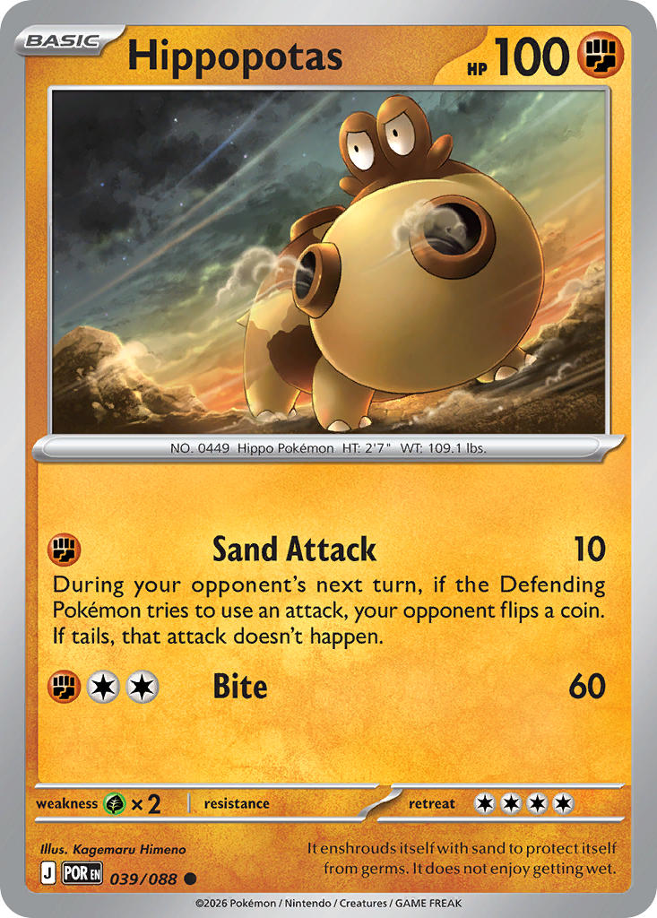 Hippopotas 039/088 Common Perfect Order Pokémon card