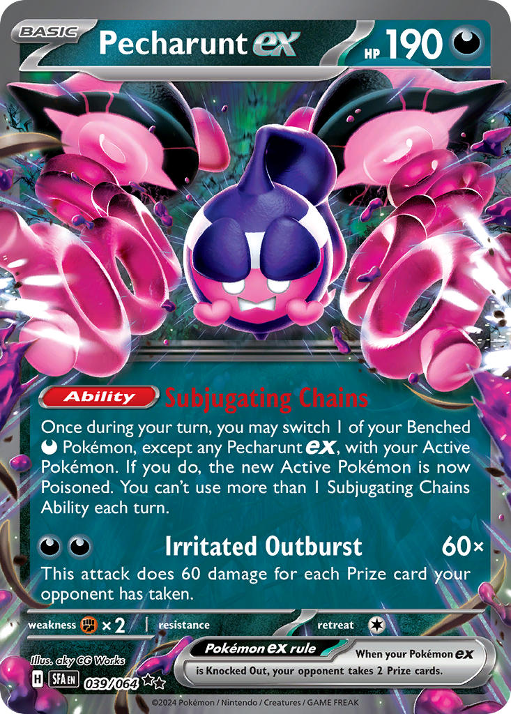 Pecharunt EX 039/064 Double Rare Shrouded Fable Pokémon card
