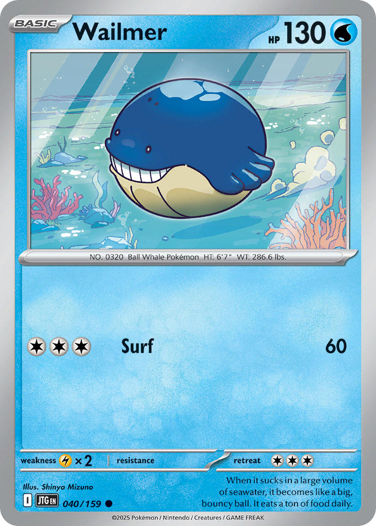 Wailmer 040/159 Common Journey Together Pokémon card