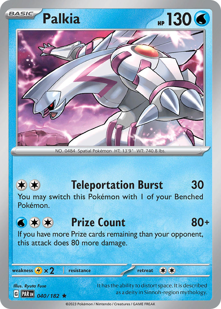 Palkia 040/182 Rare Paradox Rift Pokémon card