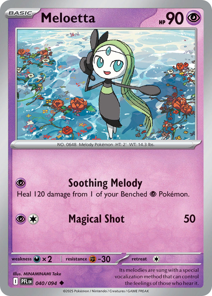 Meloetta 040/094 Uncommon Phantasmal Flames Pokémon card