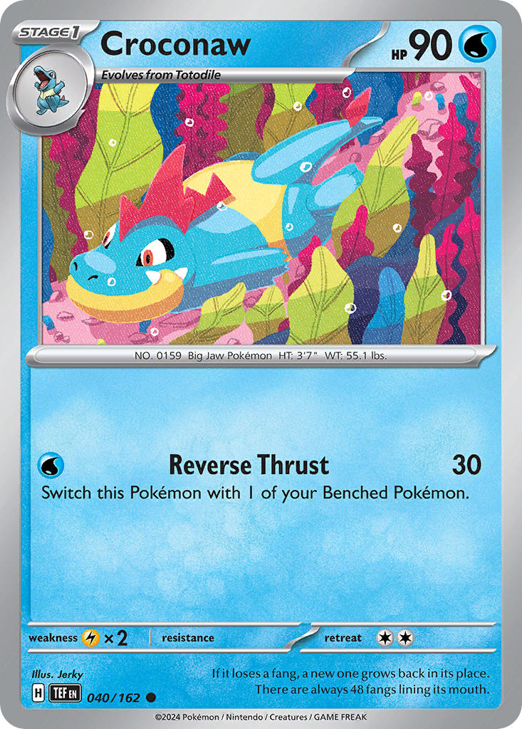 Croconaw 040/162 Uncommon Temporal Forces Pokémon card