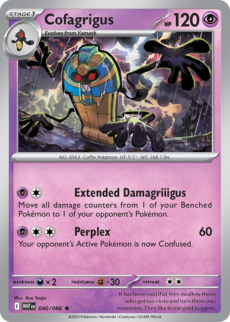 Cofagrigus 040/086 Rare White Flare Pokémon card