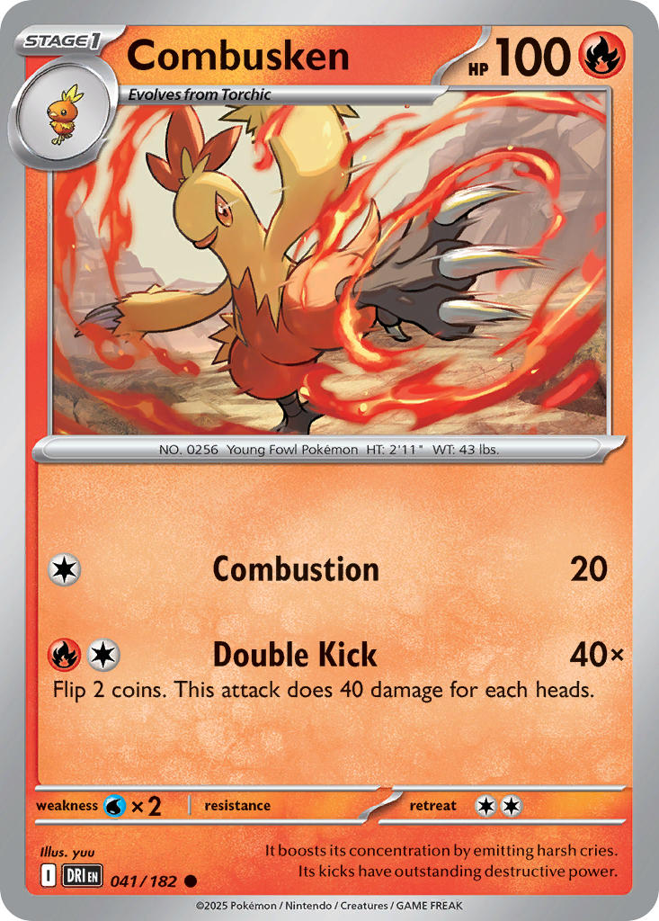 Combusken 041/182 Common Destined Rivals Pokémon card