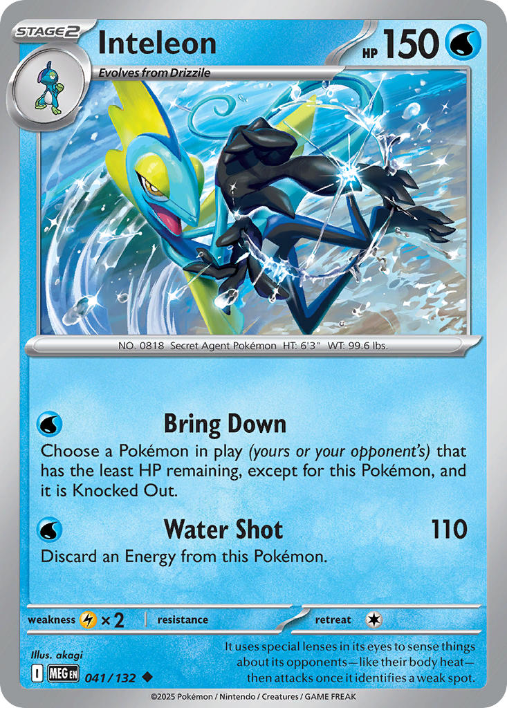 Inteleon 041/132 Uncommon Mega Evolution Pokémon card