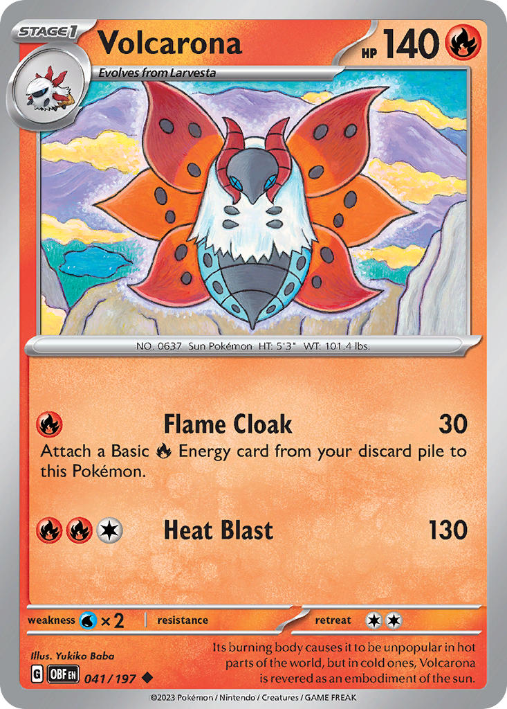 Volcarona 041/197 Uncommon Obsidian Flames Pokémon card