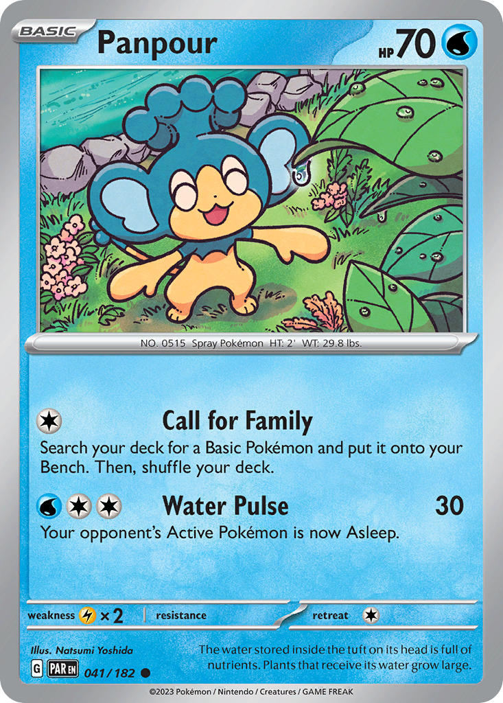 Panpour 041/182 Common Paradox Rift Pokémon card