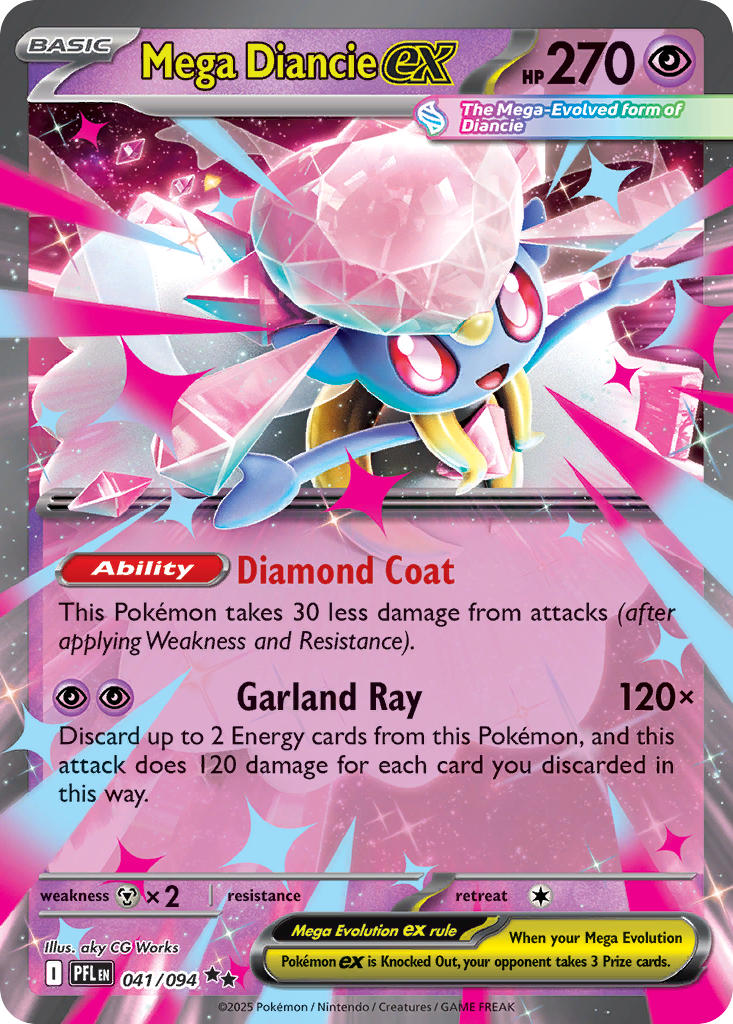 Mega Diancie EX 041/094 Double Rare Phantasmal Flames Pokémon card