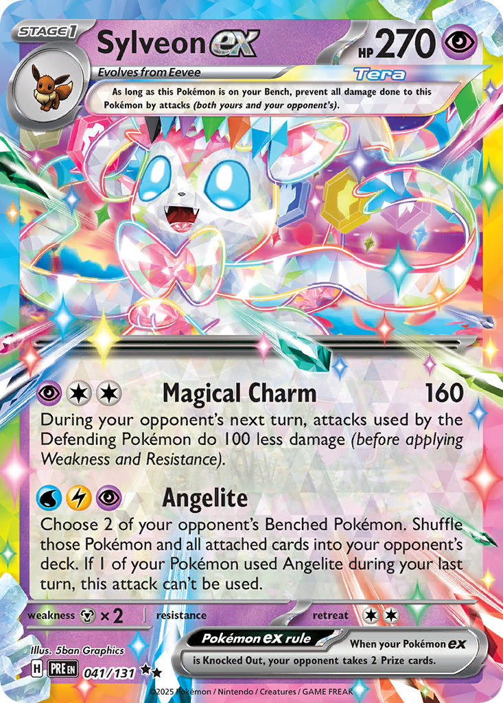 Sylveon EX 041/131 Double Rare Prismatic Evolutions Pokémon card