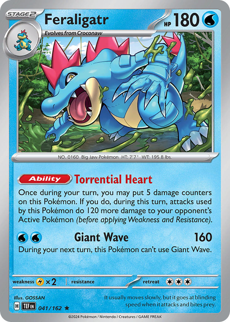 Feraligatr 041/162 Rare Temporal Forces Pokémon card
