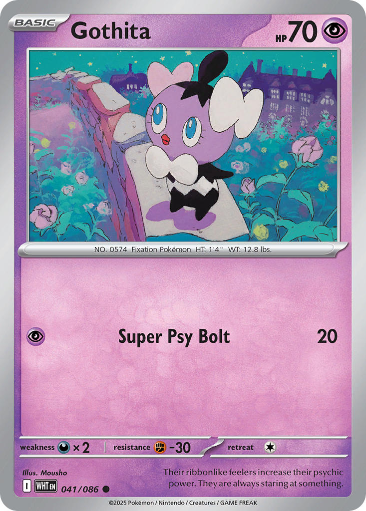 Gothita 041/086 Common White Flare Pokémon card