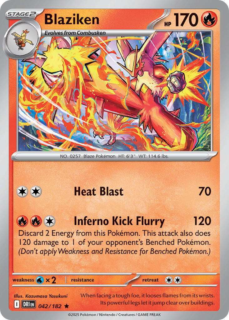Blaziken 042/182 Rare Destined Rivals Pokémon card
