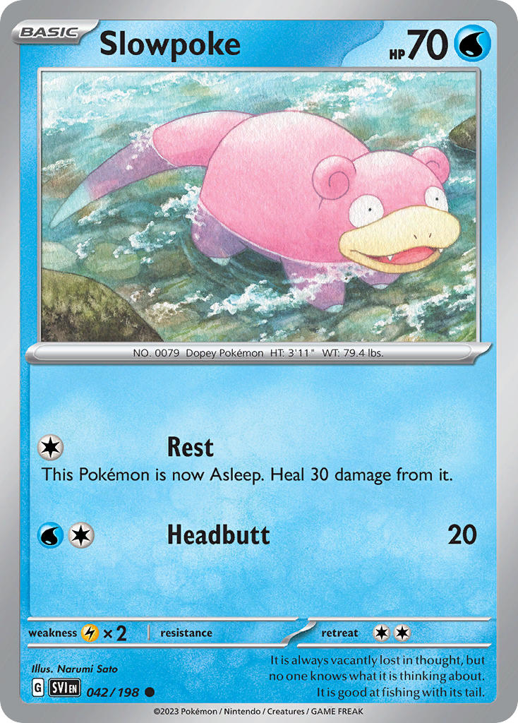 Slowpoke 042/198 Common Scarlet & Violet Pokémon card