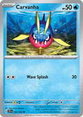 Carvanha 042/162 Common Temporal Forces Pokémon card