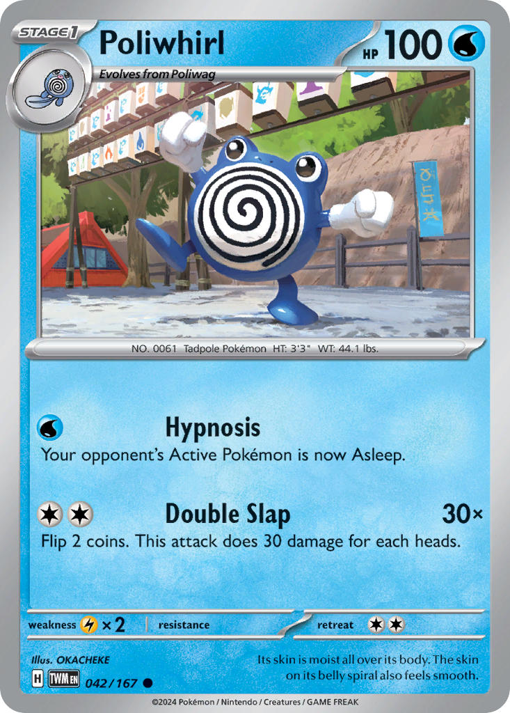 Poliwhirl 042/167 Common Twilight Masquerade Pokémon card