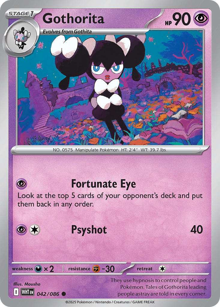 Gothorita 042/086 Uncommon White Flare Pokémon card